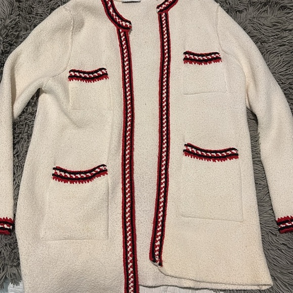 SANDRO Luce Chunky Open Front Cardigan Knit Jacket - Picture 3 of 6